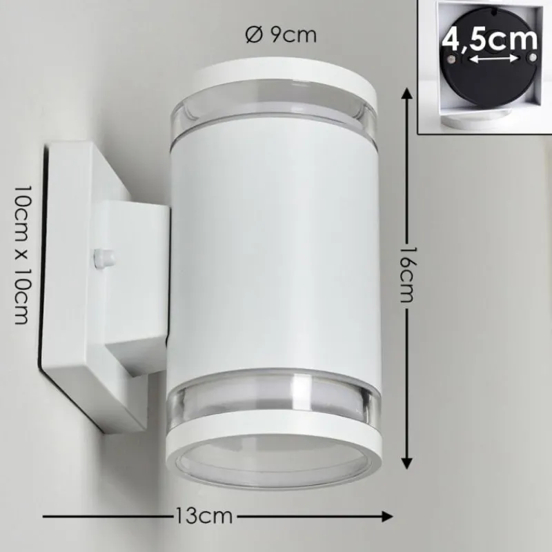 hofstein Applique murale d'extérieur Macoupin Blanc, 2 lumières