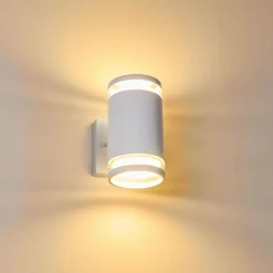 hofstein Applique murale d'extérieur Macoupin Blanc, 2 lumières