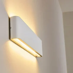 hofstein Applique murale d'extérieur Tinglev LED Blanc, 2 lumières