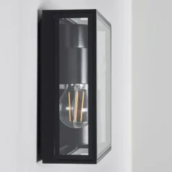 Lampes Vintages & Rétros-hofstein Applique murale d'extérieur Minakata Noir, 2 lumières