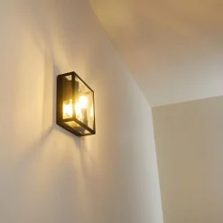 Lampes Vintages & Rétros-hofstein Applique murale d'extérieur Minakata Noir, 2 lumières