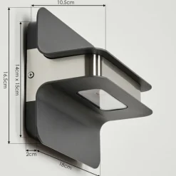 hofstein Applique murale d'extérieur Blanchard LED Nickel mat, Noir, 1 lumière