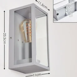 Lampes Vintages & Rétros-hofstein Applique murale d'extérieur Hakkas Argenté, 1 lumière