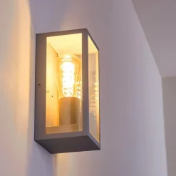 Lampes Vintages & Rétros-hofstein Applique murale d'extérieur Hakkas Argenté, 1 lumière