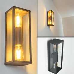 hofstein Applique murale d'extérieur Kiwalik Anthracite, 2 lumières