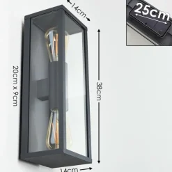 hofstein Applique murale d'extérieur Kiwalik Anthracite, 2 lumières