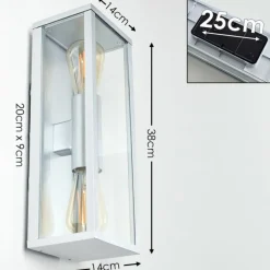 hofstein Applique murale d'extérieur Kiwalik Argenté, 2 lumières