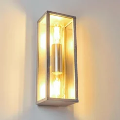 hofstein Applique murale d'extérieur Kiwalik Argenté, 2 lumières