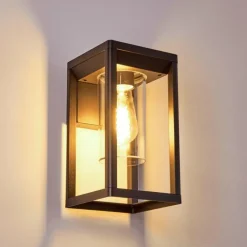 Lampes Vintages & Rétros-hofstein Applique murale d'extérieur Baoshan Noir, 1 lumière