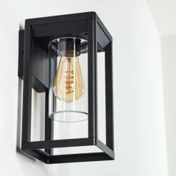 Lampes Vintages & Rétros-hofstein Applique murale d'extérieur Baoshan Noir, 1 lumière