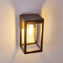 Lampes Vintages & Rétros-hofstein Applique murale d'extérieur Baoshan Noir, 1 lumière