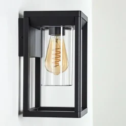 Lampes Vintages & Rétros-hofstein Applique murale d'extérieur Baoshan Noir, 1 lumière