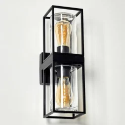 hofstein Applique murale d'extérieur Palanga Noir, 2 lumières