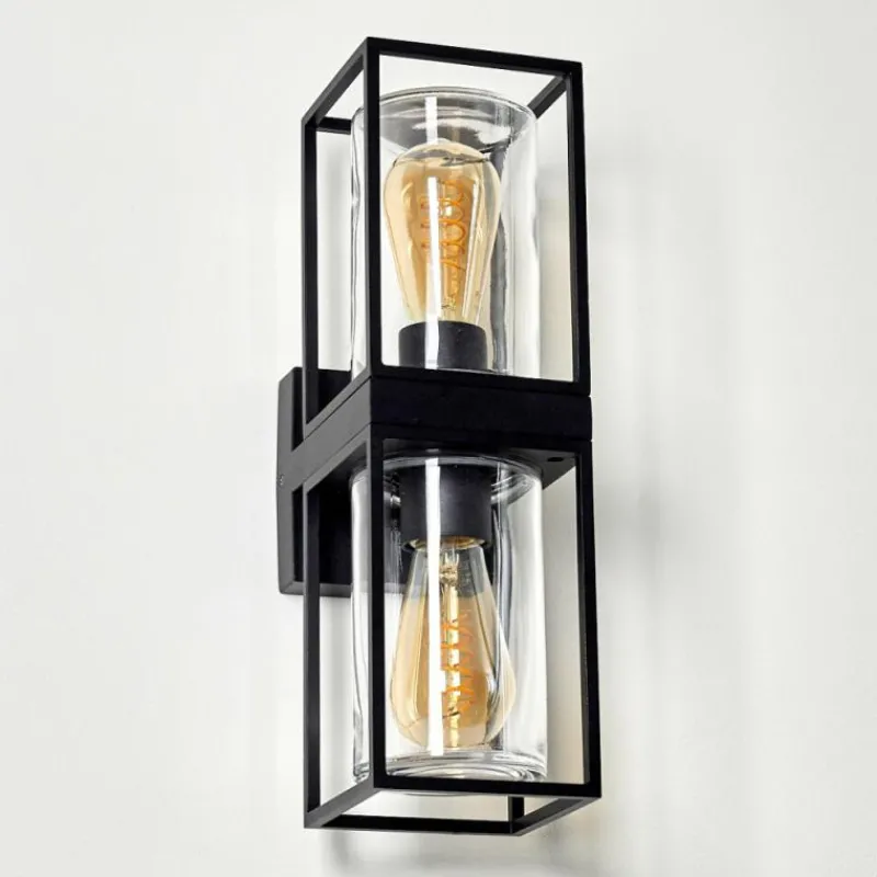 hofstein Applique murale d'extérieur Palanga Noir, 2 lumières