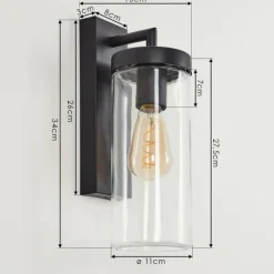 hofstein Applique murale d'extérieur Alegcirasn Noir, 1 lumière