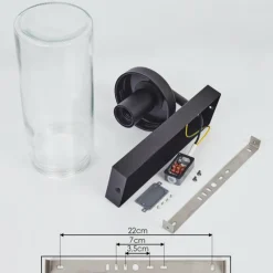 hofstein Applique murale d'extérieur Alegcirasn Noir, 1 lumière