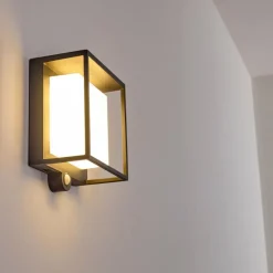 hofstein Applique murale d'extérieur Lansing LED Anthracite, 1 lumière, Détecteur de mouvement