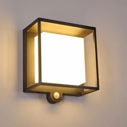 hofstein Applique murale d'extérieur Lansing LED Anthracite, 1 lumière, Détecteur de mouvement