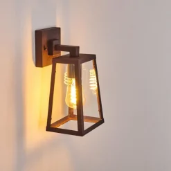 Lampes Vintages & Rétros-hofstein Applique murale d'extérieur Zakopane Rouille, Noir, 1 lumière