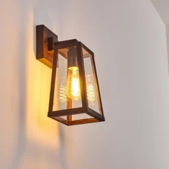 Lampes Vintages & Rétros-hofstein Applique murale d'extérieur Zakopane Rouille, Noir, 1 lumière