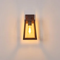 Lampes Vintages & Rétros-hofstein Applique murale d'extérieur Zakopane Rouille, Noir, 1 lumière