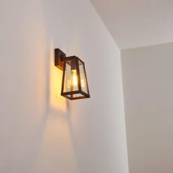 Lampes Vintages & Rétros-hofstein Applique murale d'extérieur Zakopane Rouille, Noir, 1 lumière