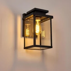 hofstein Applique murale d'extérieur Tieva Noir, 1 lumière