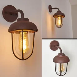 Lampes Vintages & Rétros-hofstein Applique murale d'extérieur Poznan Rouille, 1 lumière