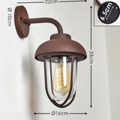 Lampes Vintages & Rétros-hofstein Applique murale d'extérieur Poznan Rouille, 1 lumière