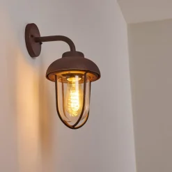 Lampes Vintages & Rétros-hofstein Applique murale d'extérieur Poznan Rouille, 1 lumière