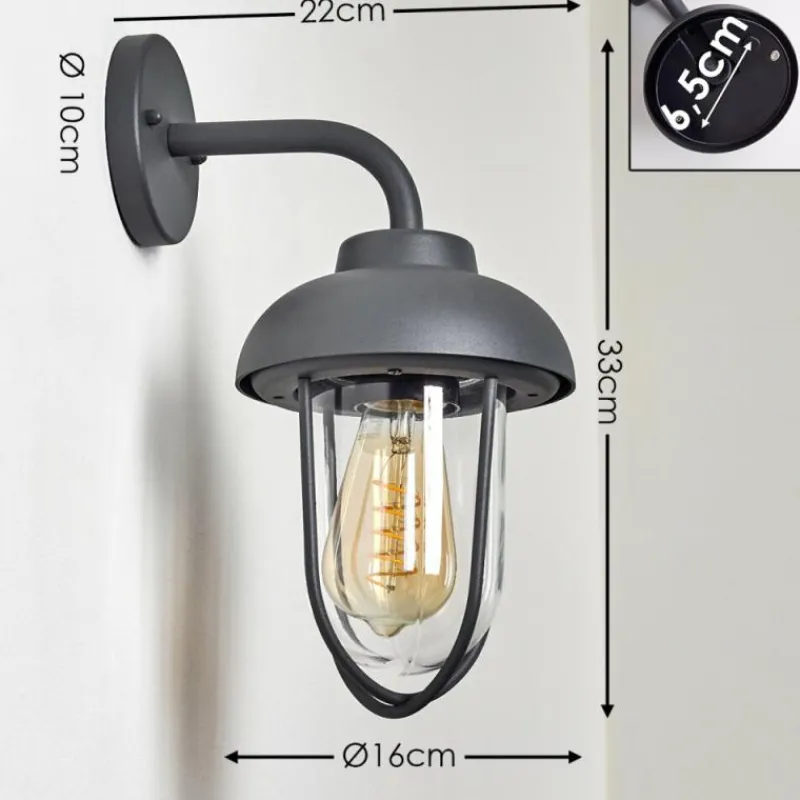 Luminaires Rustiques-hofstein Applique murale d'extérieur Poznan Gris, 1 lumière