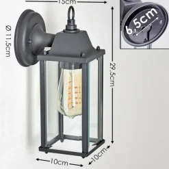 Luminaires Rustiques-hofstein Applique murale d'extérieur Hialeah Anthracite, 1 lumière