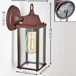 Luminaires Rustiques-hofstein Applique murale d'extérieur Hialeah Rouille, 1 lumière