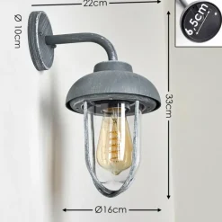 Lampes Vintages & Rétros-hofstein Applique murale d'extérieur Poznan Gris, Blanc, 40 lumières