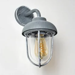 Lampes Vintages & Rétros-hofstein Applique murale d'extérieur Poznan Gris, Blanc, 40 lumières