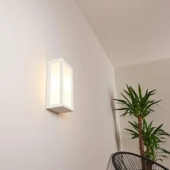 hofstein Applique murale d'extérieur Montreux LED Aluminium, Blanc, 1 lumière