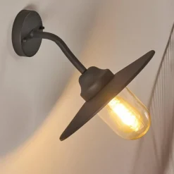 Lampes Vintages & Rétros-hofstein Applique murale d'extérieur Mijas Anthracite, 1 lumière