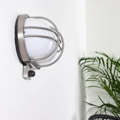 hofstein Applique murale d'extérieur Belmopan Acier inoxydable, 1 lumière, Détecteur de mouvement