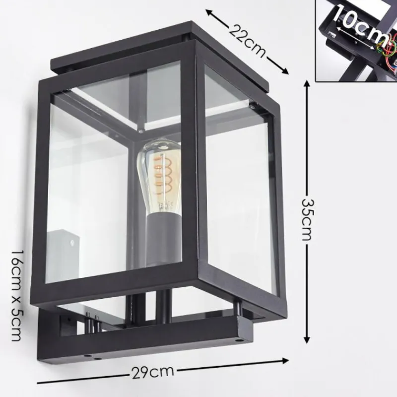 Luminaires Rustiques-hofstein Applique murale d'extérieur Greensboro Noir, 1 lumière