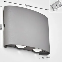 hofstein Applique murale d'extérieur Abaiang LED Gris, 1 lumière