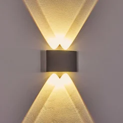hofstein Applique murale d'extérieur Abaiang LED Gris, 1 lumière