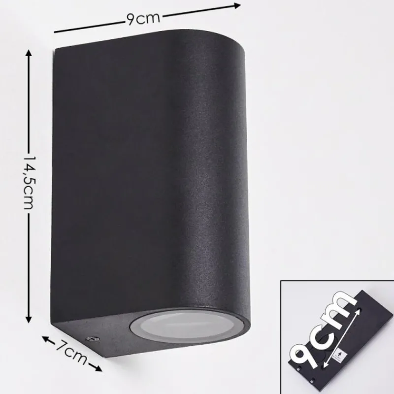 hofstein Applique murale d'extérieur Komoren LED Noir, 2 lumières