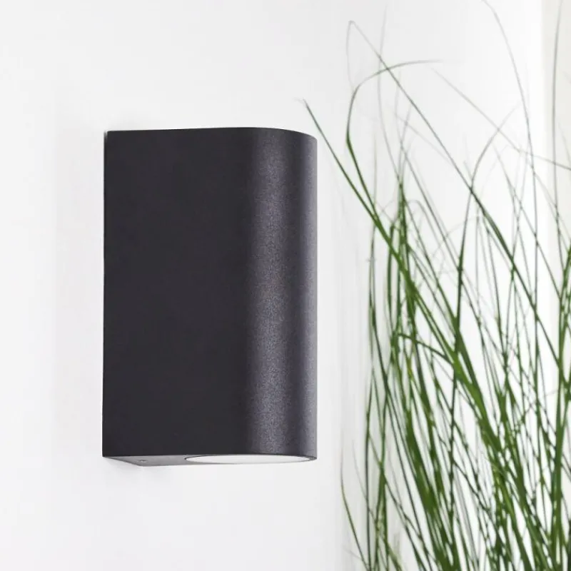 hofstein Applique murale d'extérieur Komoren LED Noir, 2 lumières