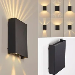 hofstein Applique murale d'extérieur Benin LED Noir, 2 lumières