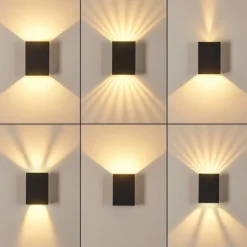 hofstein Applique murale d'extérieur Benin LED Noir, 2 lumières