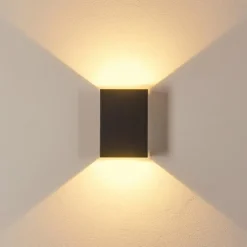 hofstein Applique murale d'extérieur Benin LED Noir, 2 lumières