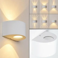 hofstein Applique murale d'extérieur Windhoek LED Blanc, 2 lumières