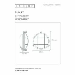 Luminaires Lucide Applique murale d'extérieur Lucide DUDLEY Noir, 1 lumière