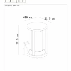 Luminaires Lucide Applique murale d'extérieur Lucide CADIX Noir, 1 lumière