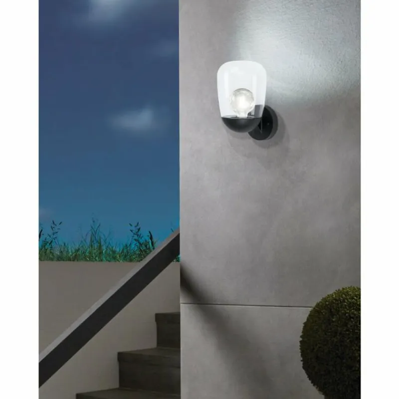 Luminaires Eglo Applique murale d'extérieur Eglo DONATORI Noir, 1 lumière
